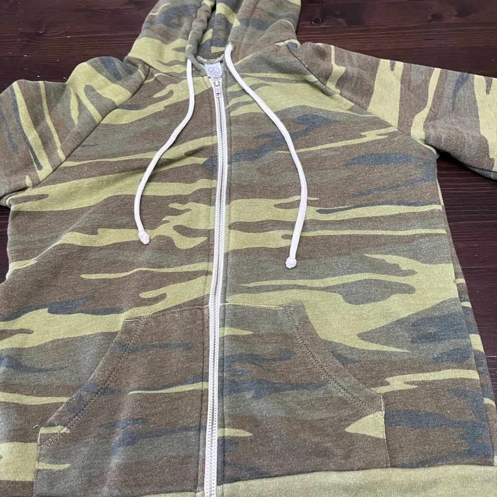 Alternative Olive and Brown Camo Zip Hoodie